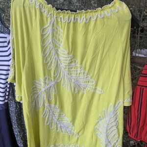 Maggie Barnes Lime Green Embroidered Top